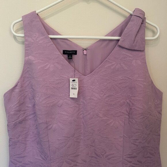 NWT Talbots lavender floral Matelassé Bow Detail Shift Dress sz 10--SOLD OUT - Picture 10 of 15